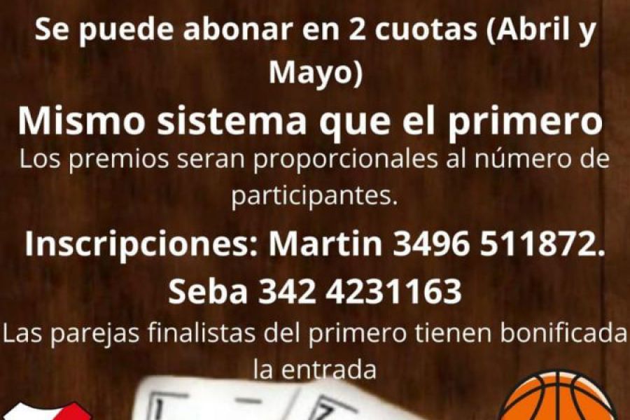Torneo de truco - Afiche Basquet CAF
