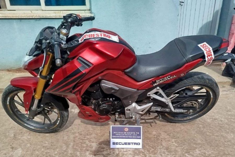 Moto vehículo secuestrado - Foto URXI