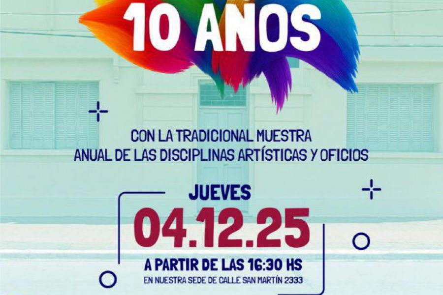 Escuela Arte y Oficios - 10 Aniversario - Afiche