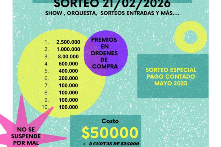 Bono contribución millonario - Mutual La Fraternal