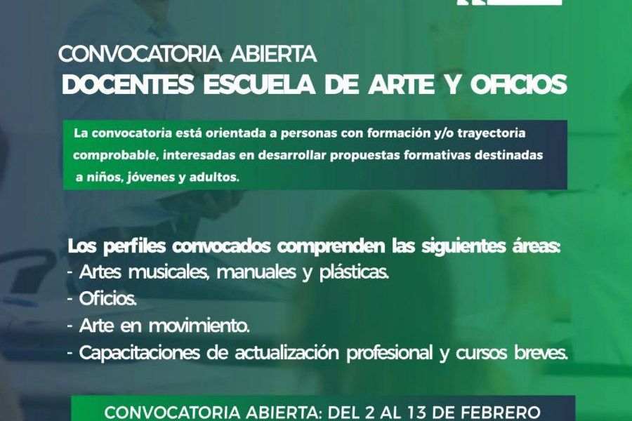 Convocatoria Docente - Escuela de Artes y Oficios