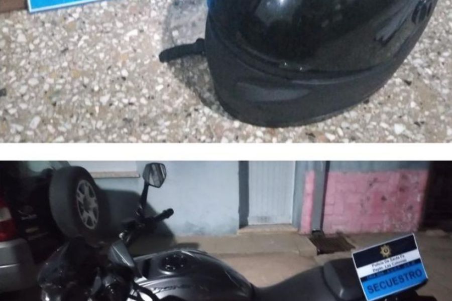 Casco secuestrado con motocicleta - Foto URXI
