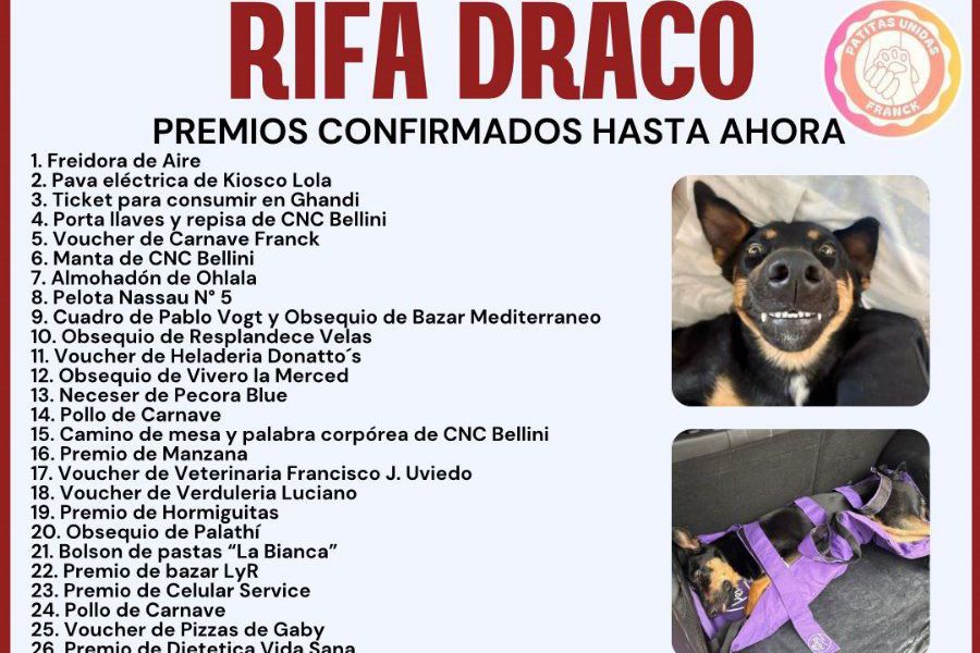 Premios de Rifa por Draco