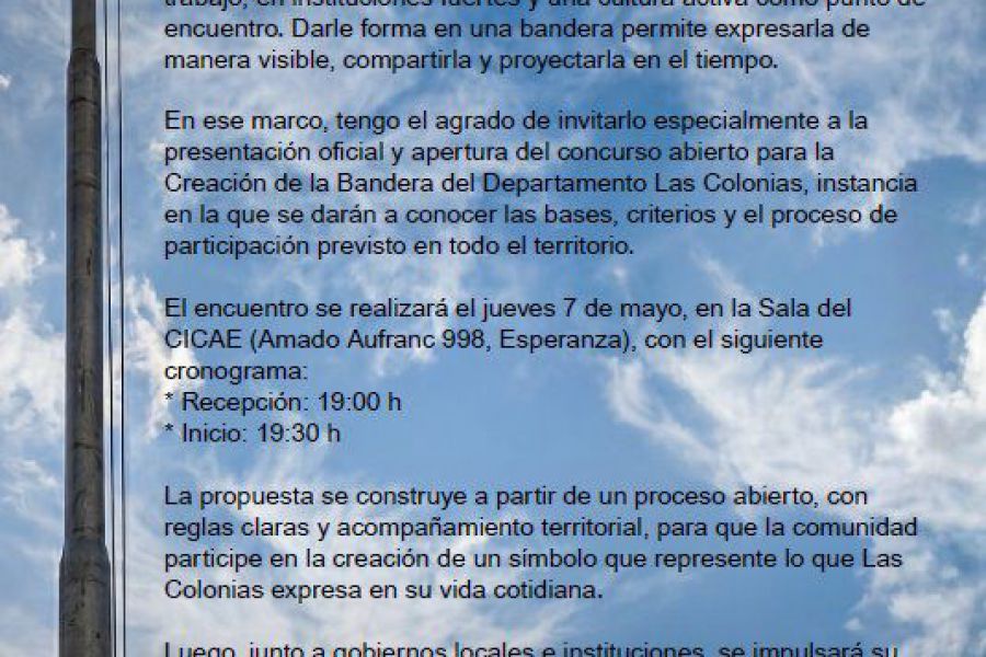 Una bandera para Las Colonias en el CICAE