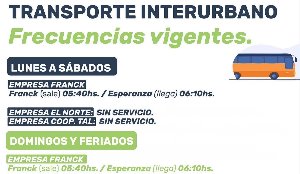 Transporte Interurbano - Frecuencias vigentes