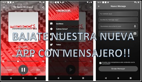 Nueva App FM Spacio con mensajero